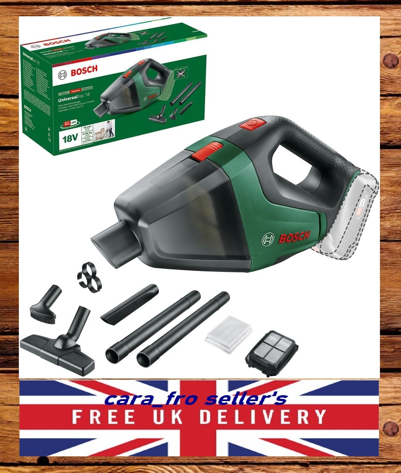 Bosch Home and Garden Cordless Vacuum Cleaner UniversalVac 18 without