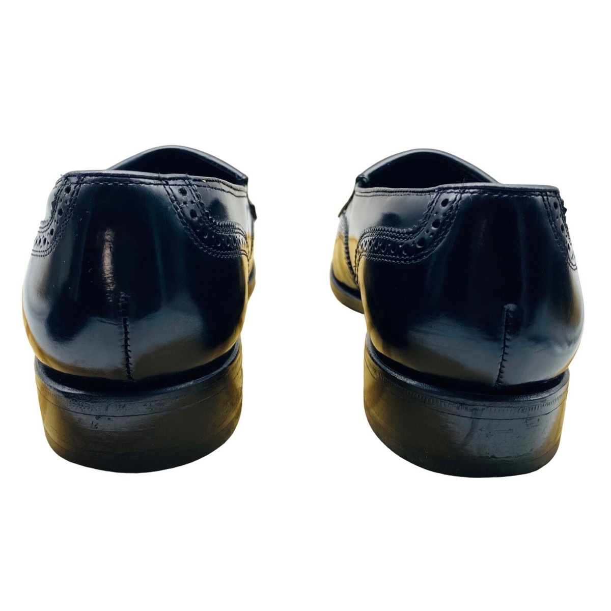 Florsheim Men Black Genuine Leather‎ Slip On Wingtip Kiltie Tassel Loafers Sz 8 Mens Florsheim Kiltie Tassel Loafers In Black Size 8 1/2 EEE  main image 3
