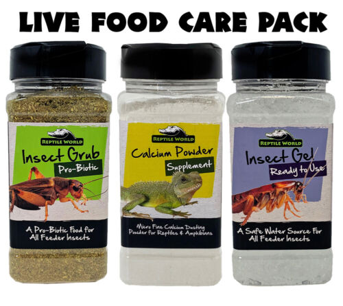 Reptile World Live Food Care Pack - Bug Grub, Bug Gel, poudre de calcium - Photo 1/4