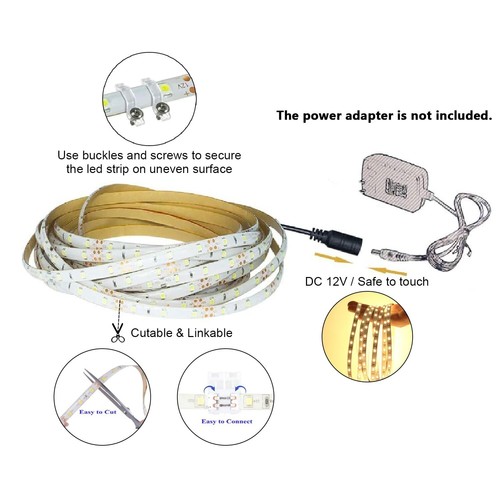 Water-resistance IP65, 12V Waterproof Flexible LED Strip Light, 16.4ft/5m Cut... - Picture 2 of 7
