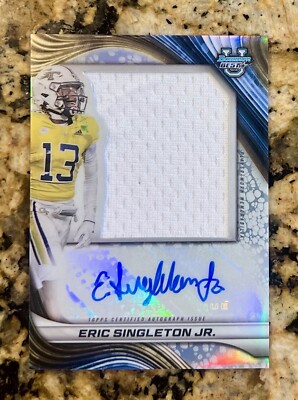 2024 Bowman U Best ERIC SINGLETON JR. Player Worn Jumbo Relic Auto Card #PJA-ES