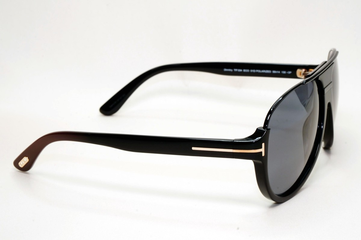Tom Ford Sunglasses Polarised Black Pilot Gold FT0334 TF 334