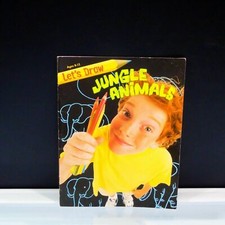 Vintage Kids Book Lets Draw Jungle Animals Learning Activity 2000 Paperback