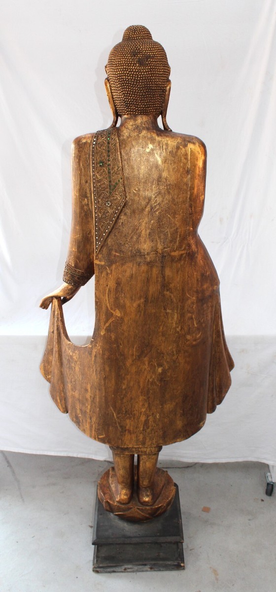 木製　ミャンマー Large Wooden India Burmese Mandalay Buddha 67