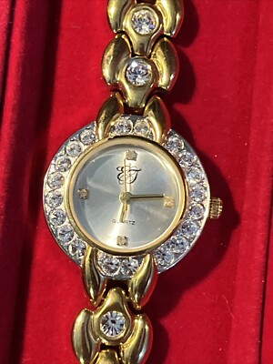 Vintage White Diamonds Elizabeth Taylor Watch Vintage ELIZABETH TAYLOR White Diamonds Gold Tone Rhinestone  main image 2