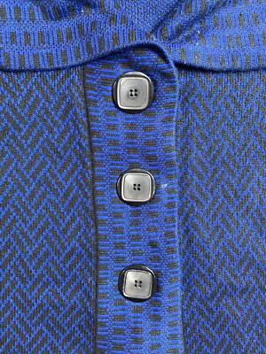 Sioni Studio Sweater Womens 2X Blue Black Button Front Cardigan