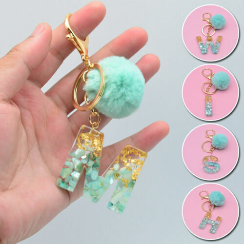 FENDI Pompom Charm Fur Keychain Keyring Light Blue Tone FX5652 | eBay