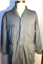 VINTAGE MECHANIC'S COVERALLS HERRINGBONE FABRIC 2-WAY GRIPPER ZIPPER HBT 44R