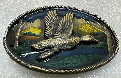1980 Mallard Duck Gürtelschnalle The Great American Buckle Co Emaille Vintage USA