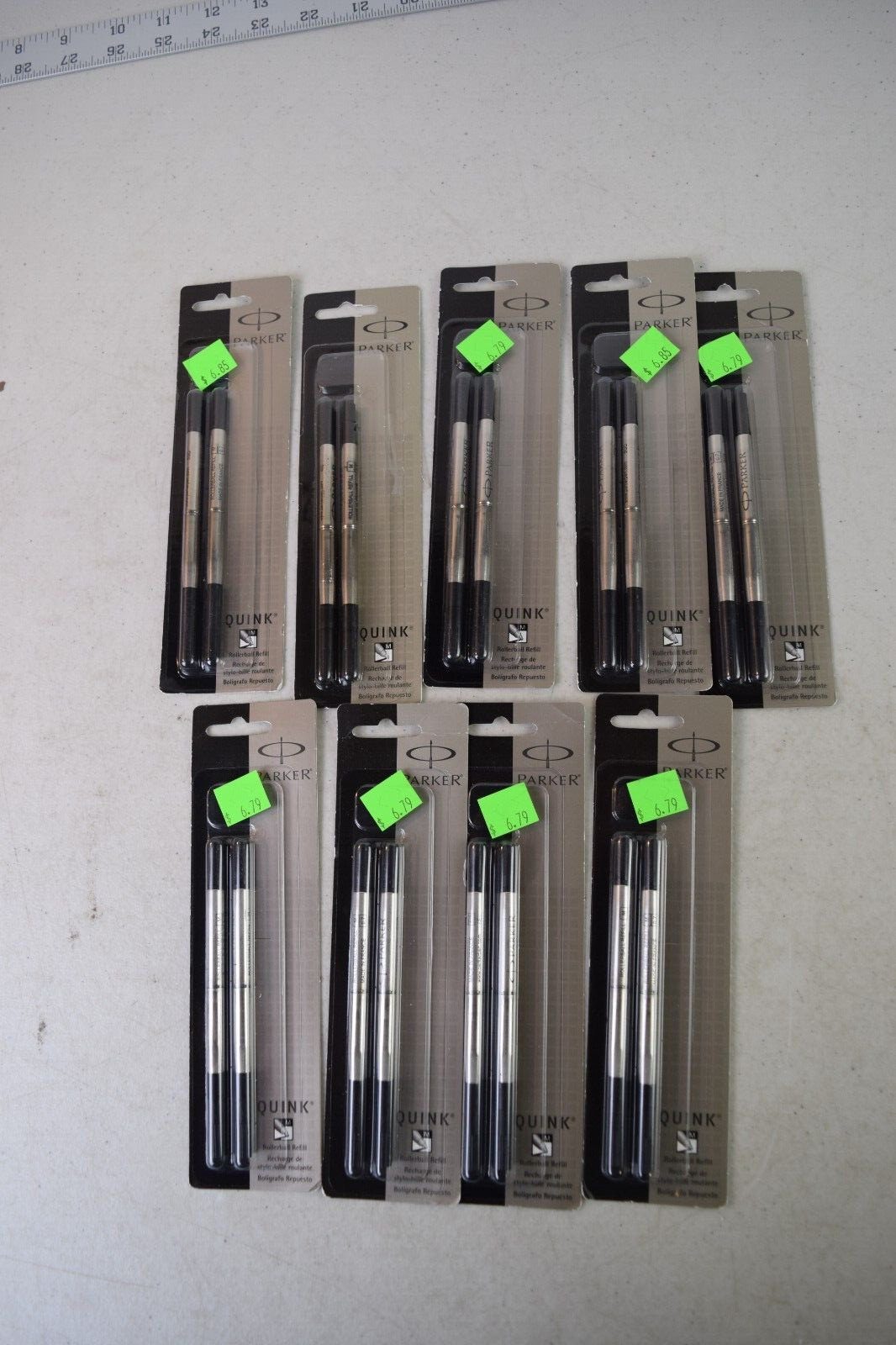 9x 2packs GENUINE PARKER BLACK Quink GEL REFILLS Med Point. 3221531