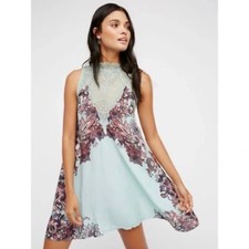Intimately Free People Mint Floral Printed Marsha Slip Dress Size XS