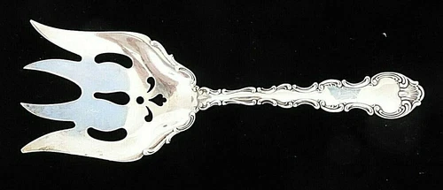 Antique 1897 Gorham Sterling Silver Strasbourg Fish Serving Fork 8 1/4", 90.9gz