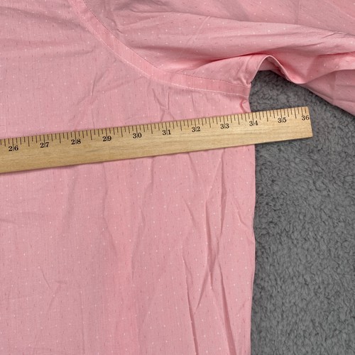 Oak Hill Dress Shirt Men 22 37-38 Pink Polka Dot Textured Button Long Sleeve NEW - Picture 10 of 11