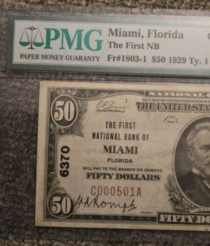 ๐ฅ1929 $50 F National Bank of MIAMI, FLORIDA SCARCE NOTE๐๐๐ฅ๐ฅ
