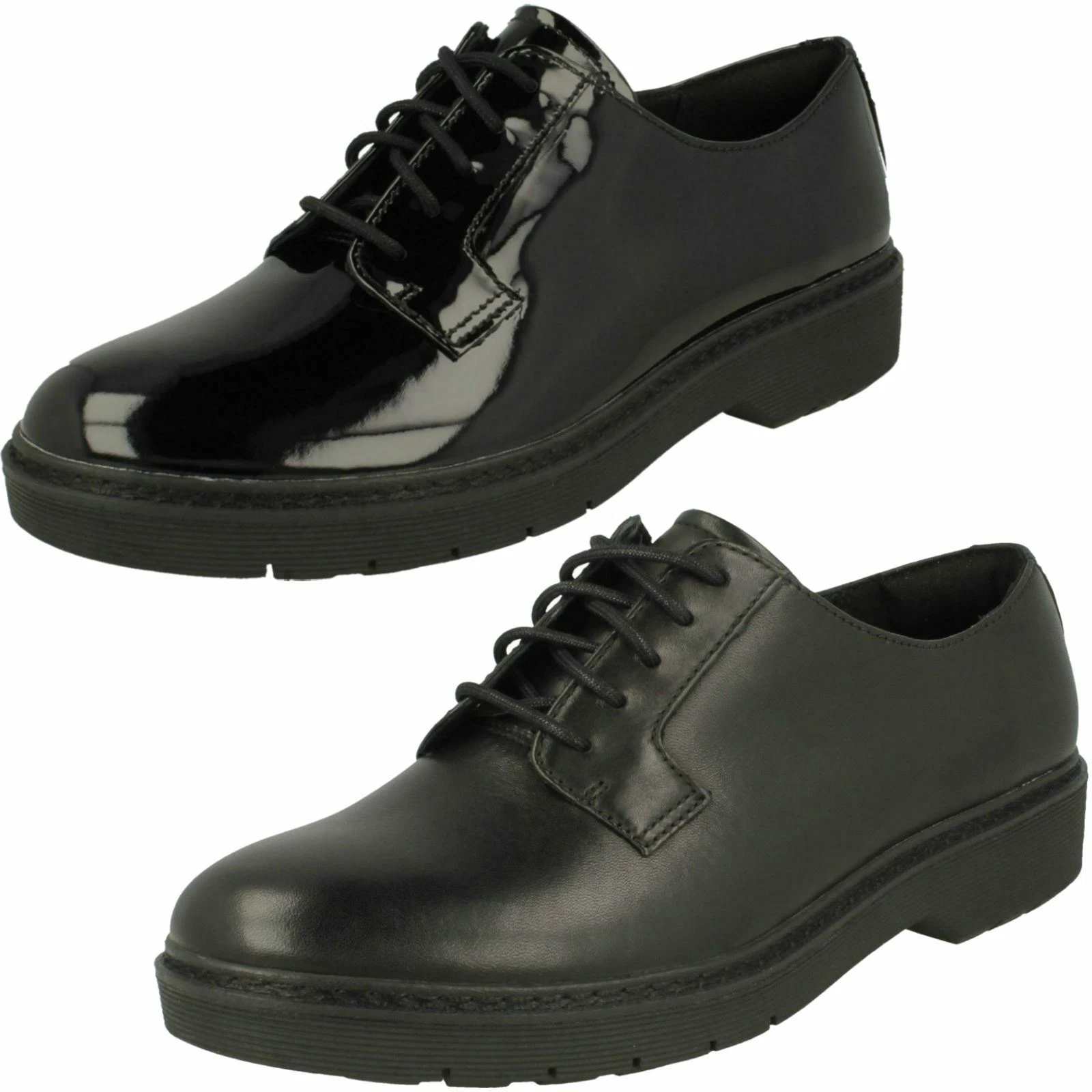 Ladies Clarks Chunky Sole Lace Up Shoes Witcombe Lace