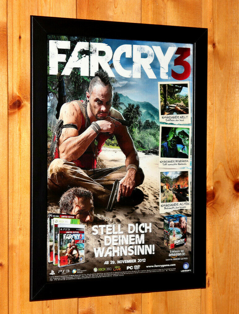 Far Cry Video game Rare Small Poster Ad Page Framed Xbox 360  PlayStation