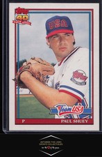 1991 Topps Traded #108T Paul Shuey Rookie Card RC Team USA. rookie card picture