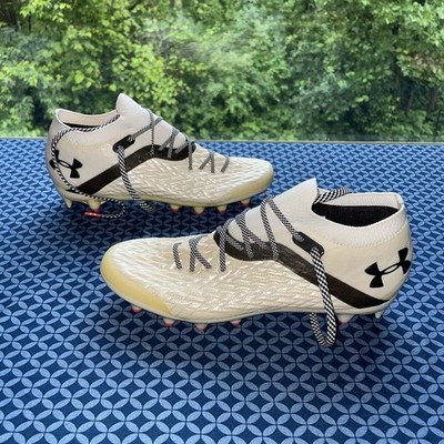 Under Armour Shoes Mens 8.5 Soccer Football Cleat Clone Blur White Extra Strings