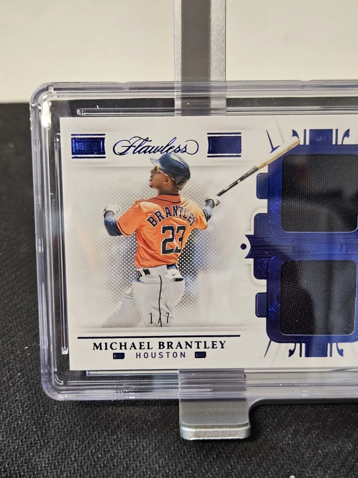 MICHAEL BRANTLEY 2021 BÉISBOL IMPECABLE zafiro parches dobles/7 CSG como nuevo 9 Foto 2 de 4