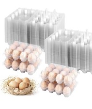 100 Pack 12 Count Plastic Egg Cartons - Bulk Cheap Clear Reusable Egg Containers