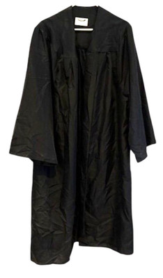 Black Graduation Gown Jostens 5'7''-5'9'' Polyester Zipper Halloween Costume