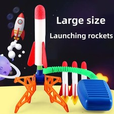 Kids Air Stomp Rocket Launcher Outdoor Step Pump Sky Rocket Toy Gift Game Set US