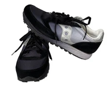 Saucony Originals Jazz 81 Men Sneakers Suede Running Shoes Black Silver Sz 10.5