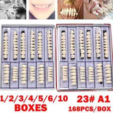 1-10Box Dental Acrylic Resin Denture 23# A1 Full Set Teeth Upper Lower Shade US