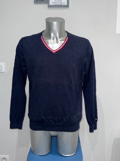 pull col V coton laine TOMMY HILFIGER taille L EXCELLENT ÉTAT