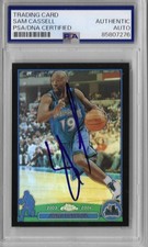 2003 Topps Chrome Black Refractor /500 Sam Cassell #40 Signed PSA DNA Slabbed
