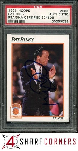 1991 HOOPS #238 PAT RILEY HOF POP 5 PSA AUTHENTIC DNA AUTO