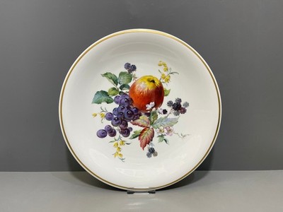 Meissen Teller Obst- / Früchtemalerei Apfel Trauben Blumen Gold 1.Wahl D:31,7cm