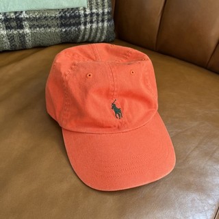 Polo Ralph Lauren Sombrero Gorra Correa de Cuero Trasera Naranja Verde Poni Talla Única Papá