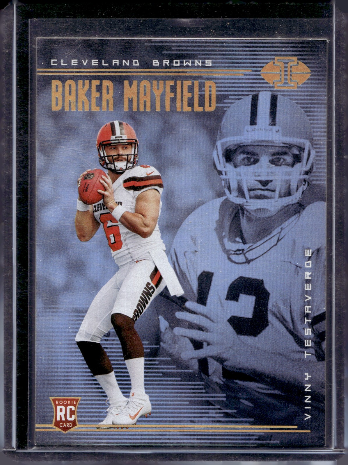 2018 Panini Illusions #2 Baker Mayfield / Vinny Testaverde Rookie Browns M03