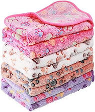 4 Pack Fleece Dog Blankets for Puppy Cats Multi-Size Sleep Mat