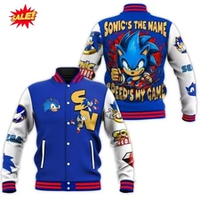 Sonic’s The Name Speed’s My Game Baseball Jacket Poly Reprint