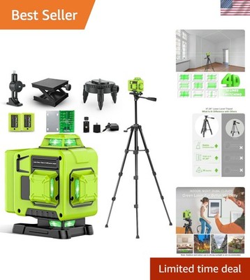 Laser Level 360 Self Leveling with Tripod, 4D Lazer Level,4x360° Cross Line L...