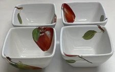Macys The Cellar Entertaining Stoneware 4" Appetizers Dips Bowls Apples Pears