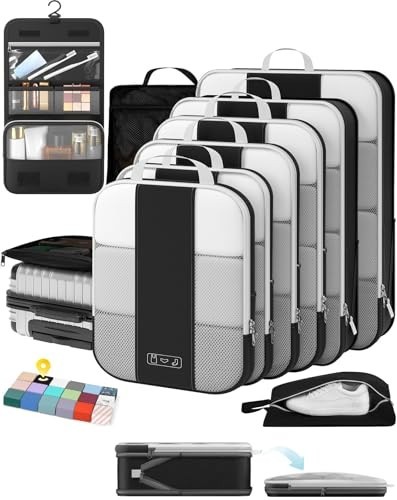 OlarHike 10 Set Compression Packing Cubes for Travel Essentials,Compressible...