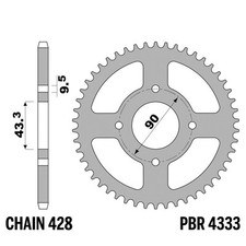HONDA ATC-M (Three Wheels) 125 1984-1987 pignon arrière PBR pas 428 48 Dents Fer