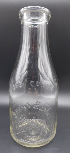 Gray's Harbor Dairy Products Quart Milk Bottle