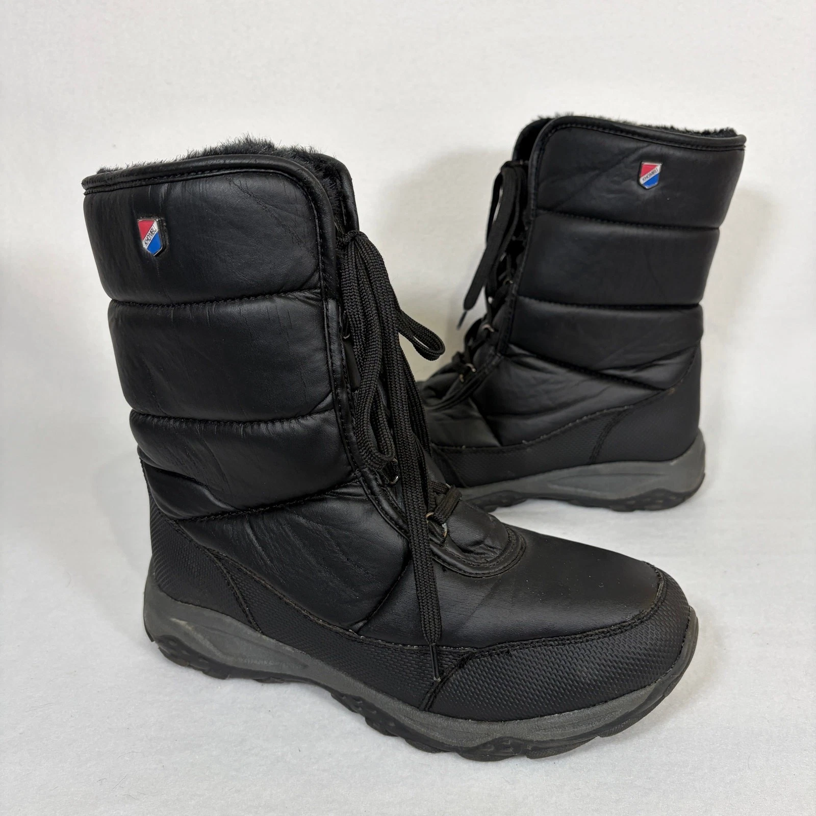 Khombu Mens 10 Black Insulated Winter Snow Boots Faux Fur Lined Lace Up
Opens in a new window or tab