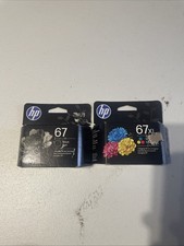 HP 67 Black  67XL Tri Color Ink Cartridges Genuine New Sealed Exp 4/27  1/27