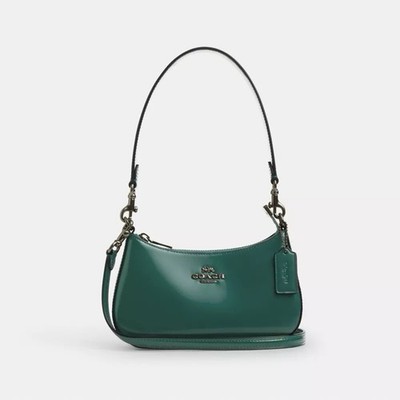NWT Coach Teri Mini Crossbody/Shoulder Bag In Leather/Emerald