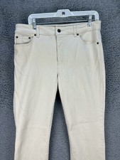 Ralph Lauren Jeans Womens 12 Cream High Rise Heritage Straight Stretch Denim EUC