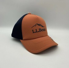 L.L. Bean Trucker Hat Snapback Orange  Navy Blue Floating Adjustable OS NEW