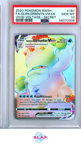 GALARIAN DARMANITAN VMAX POKEMON 187/185 2020 VIVID VOLTAGE SECRET ENG PSA 10