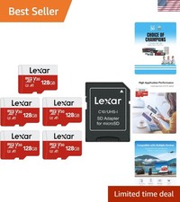 E-Series 128GB Micro SD Card 5 Pack, microSDXC UHS-I Flash Memory Card with A...