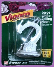 Vigoro Large White Ceiling Hook 50 Lb Capacity For Wood Or Drywall Mounting