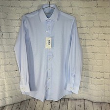 New Collars Co Apex Dress Shirt Small Blue White Firm Collar Nylon Spandex